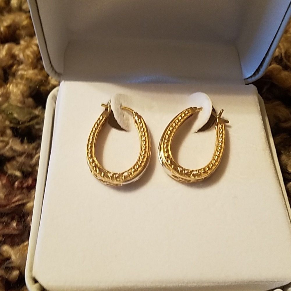 Gold Hoops w/ diamond accents